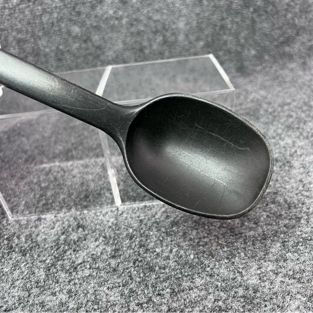 Pampered Chef Black Nylon Cooking Solid Spoon # 2349 Heat Resistant 12" - Picture 2 of 7